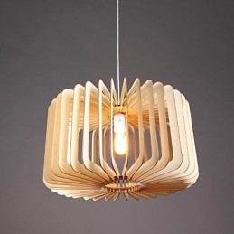 Lampada a sospensione lanterna mini in legno e bambù, dipinta, E26/E27