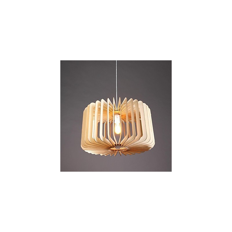 Lampada a sospensione lanterna mini in legno e bambù, dipinta, E26/E27