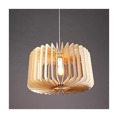 Lampada a sospensione lanterna mini in legno e bambù, dipinta, E26/E27
