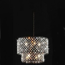 Lampada a sospensione moderna in cristallo stile tamburo nera 42 cm