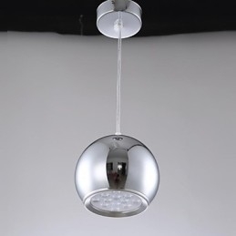 Lampada a sospensione globo in metallo elettroplaccato moderna contemporanea