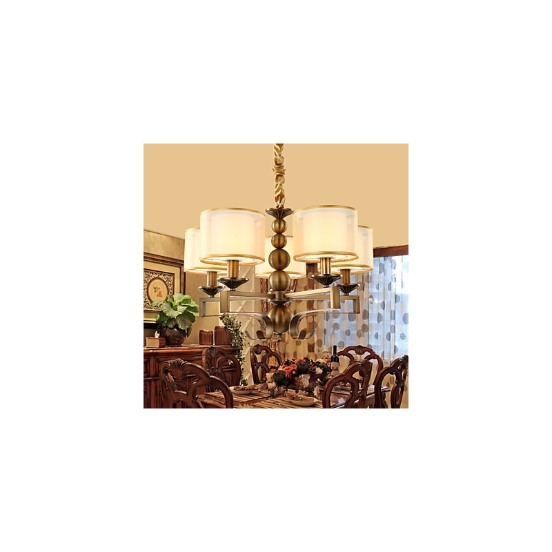 Lampadario rustico Lodge vintage mini in metallo elettroplaccato