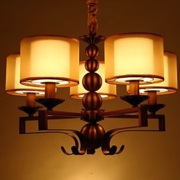 Lampadario rustico Lodge vintage mini in metallo elettroplaccato