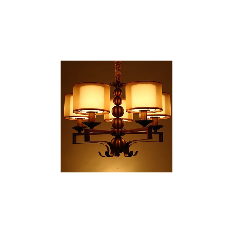Lampadario rustico Lodge vintage mini in metallo elettroplaccato