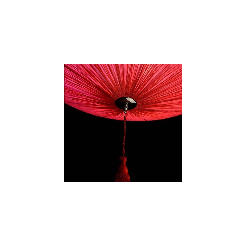 Lampada a sospensione in tessuto moderna con loto e lanterne rosse, 40 cm