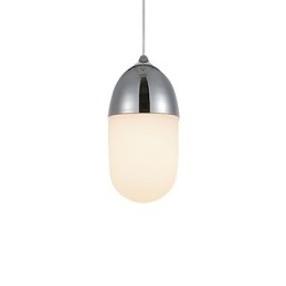 Lampada a sospensione Mini Acorn 1 luce finitura effetto legno cromo dorato acciaio al carbonio e vetro