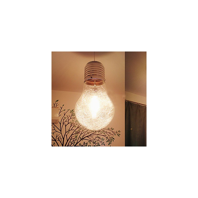 Lampada a sospensione classica rustica vintage in vetro trasparente