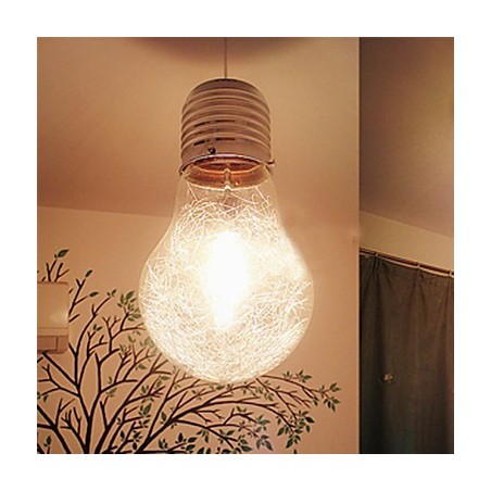 Lampada a sospensione classica rustica vintage in vetro trasparente