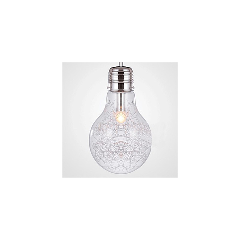 Lampada a sospensione classica rustica vintage in vetro trasparente