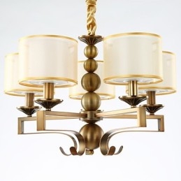 Lampadario rustico Lodge vintage mini in metallo elettroplaccato
