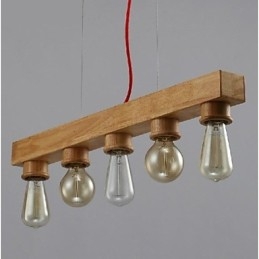 Lampada a sospensione mini in legno/bambù giallo, stile moderno e classico