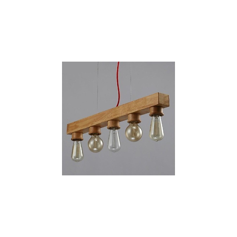 Lampada a sospensione mini in legno/bambù giallo, stile moderno e classico