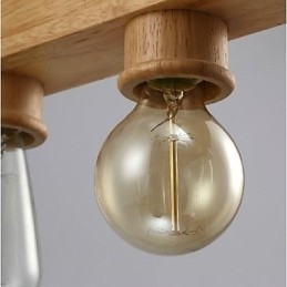 Lampada a sospensione mini in legno/bambù giallo, stile moderno e classico
