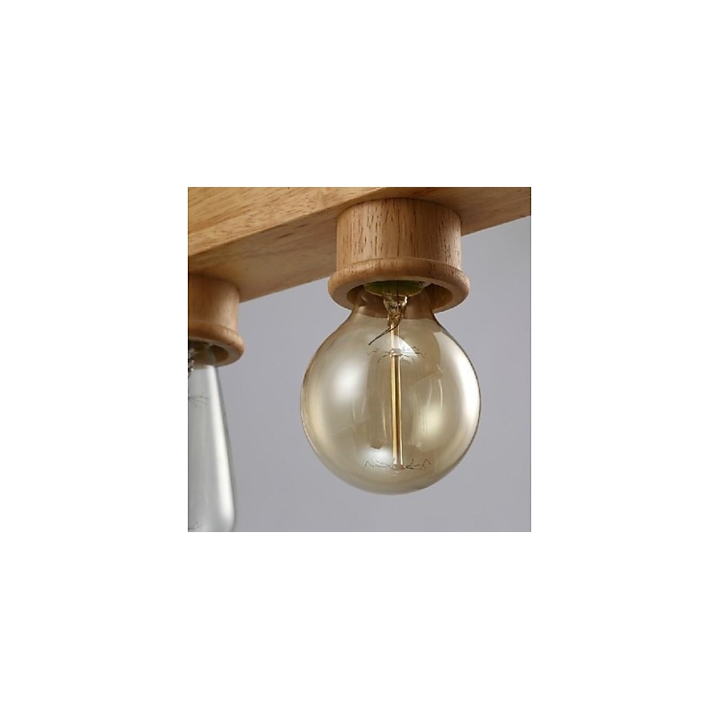 Lampada a sospensione mini in legno/bambù giallo, stile moderno e classico