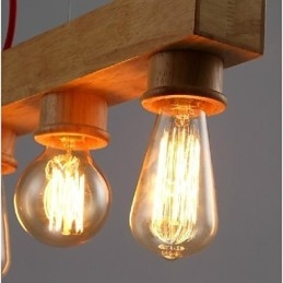 Lampada a sospensione mini in legno/bambù giallo, stile moderno e classico