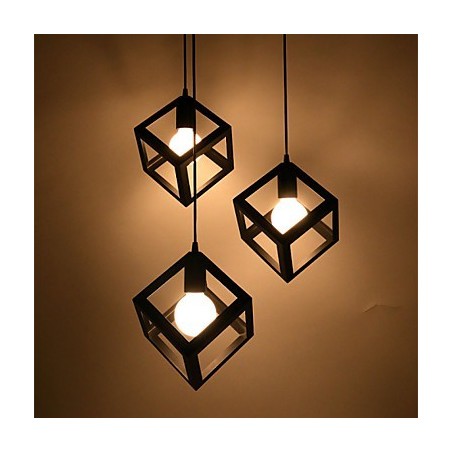 Lampadario a sospensione in ferro battuto moderno a testa singola