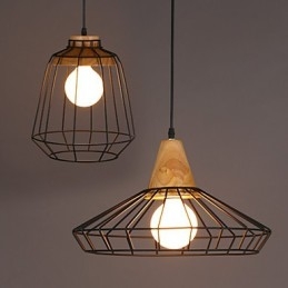 Lampadario a sospensione in ferro battuto stile nordico retrò con rete a goccia
