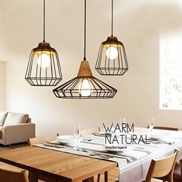 Lampadario a sospensione in ferro battuto stile nordico retrò con rete a goccia