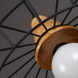 Lampadario a sospensione in ferro battuto stile nordico retrò con rete a goccia