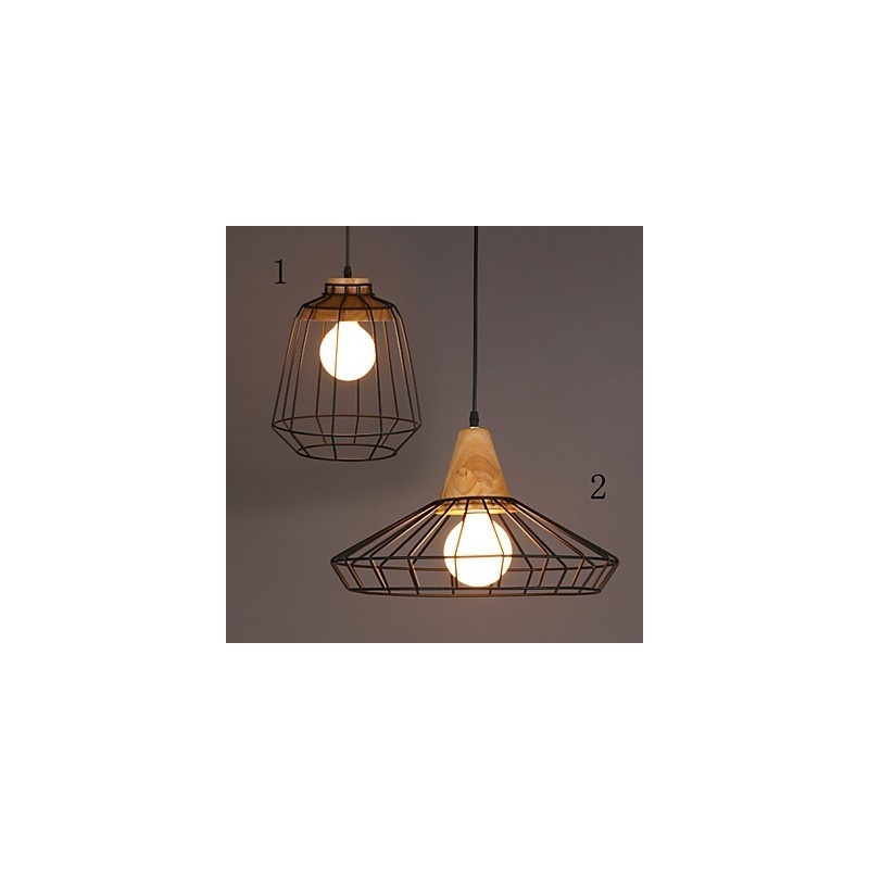 Lampadario a sospensione in ferro battuto stile nordico retrò con rete a goccia