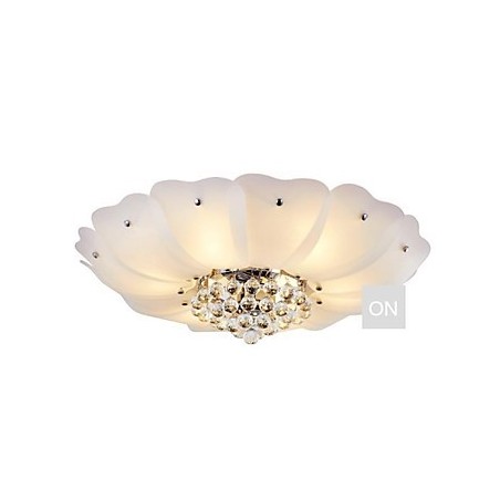 Lampadario a filo con cristallo e metallo elettroplaccato, 1 lampadina E26/E27, 66 cm
