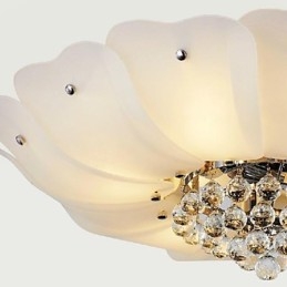 Lampadario a filo con cristallo e metallo elettroplaccato, 1 lampadina E26/E27, 66 cm