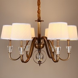 Lampadario rustico Lodge vintage in metallo elettroplaccato con cristalli, mini