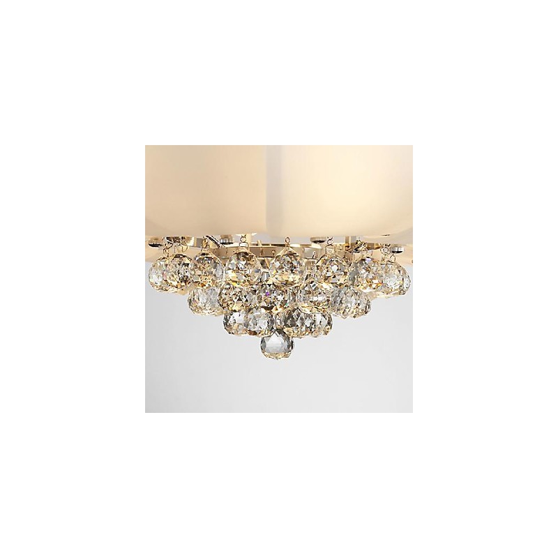 Lampadario a filo con cristallo e metallo elettroplaccato, 1 lampadina E26/E27, 66 cm