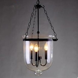 Lampada a sospensione in vetro trasparente circolare Country
