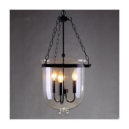 Lampada a sospensione in vetro trasparente circolare Country