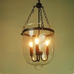 Lampada a sospensione in vetro trasparente circolare Country