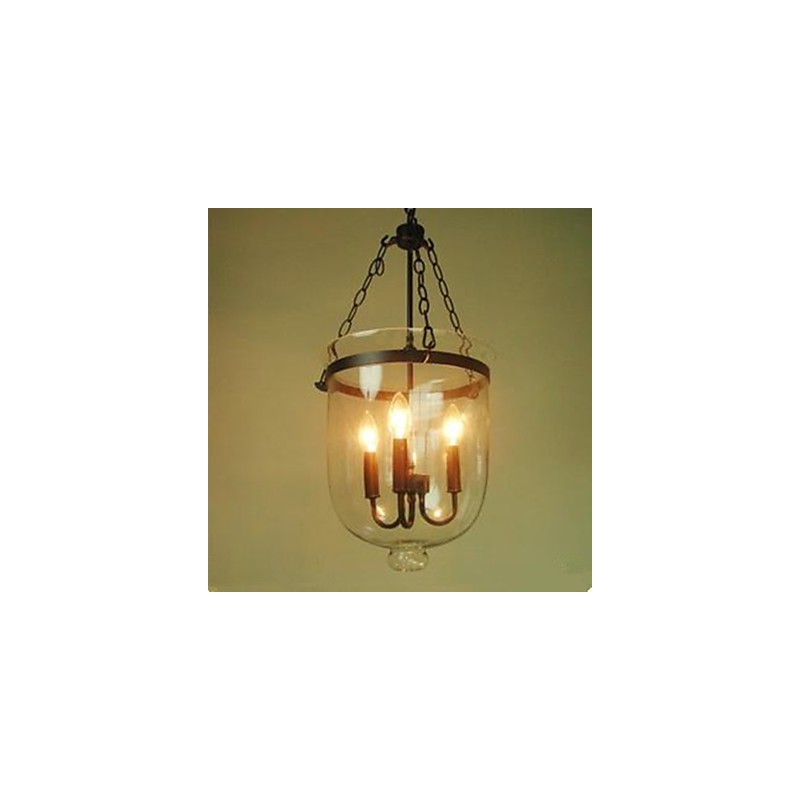 Lampada a sospensione in vetro trasparente circolare Country