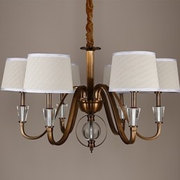 Lampadario rustico Lodge vintage in metallo elettroplaccato con cristalli, mini