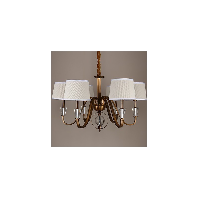 Lampadario rustico Lodge vintage in metallo elettroplaccato con cristalli, mini