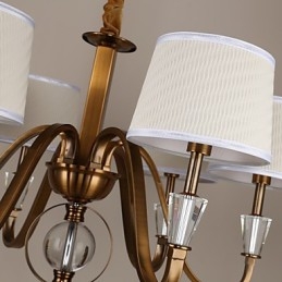 Lampadario rustico Lodge vintage in metallo elettroplaccato con cristalli, mini
