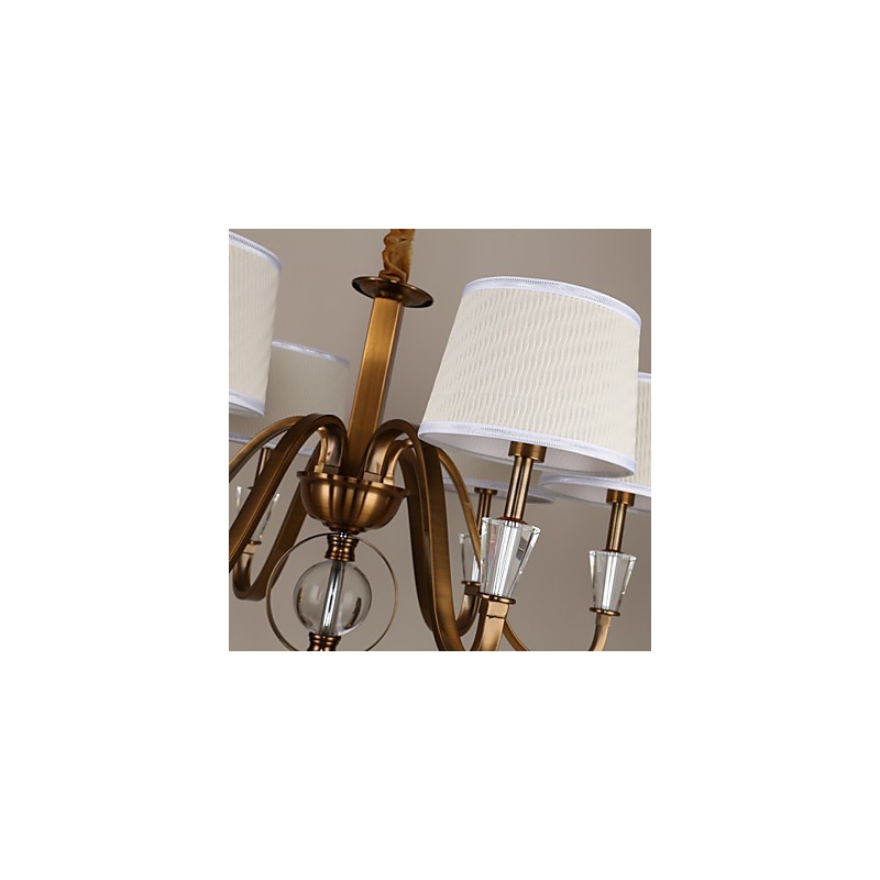 Lampadario rustico Lodge vintage in metallo elettroplaccato con cristalli, mini