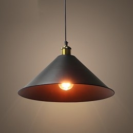 Lampada a sospensione in metallo stile country nera, 1 lampadina E26/E27