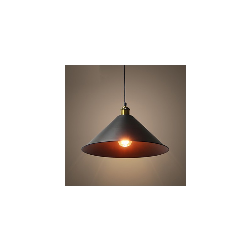 Lampada a sospensione in metallo stile country nera, 1 lampadina E26/E27