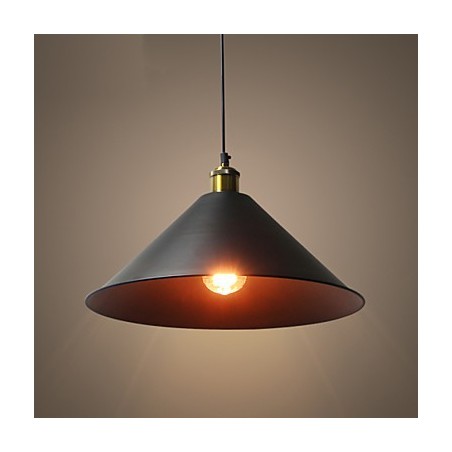 Lampada a sospensione in metallo stile country nera, 1 lampadina E26/E27