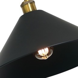 Lampada a sospensione in metallo stile country nera, 1 lampadina E26/E27