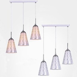 Lampada a sospensione moderna in vetro bianco e metallo argentato, 3 luci E26/E27