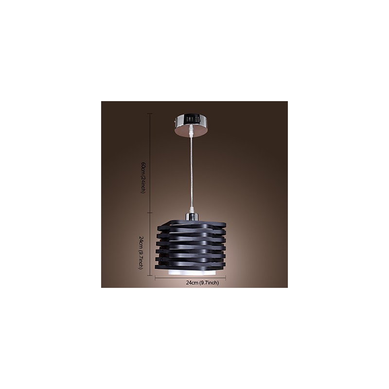 Lampada a sospensione moderna contemporanea mini dipinta, paralume nero in metallo, 24 cm