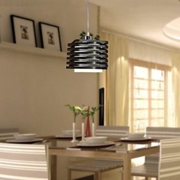 Lampada a sospensione moderna contemporanea mini dipinta, paralume nero in metallo, 24 cm