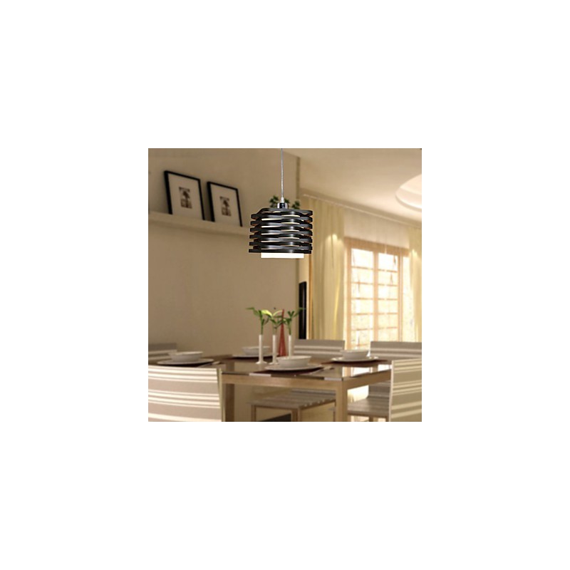 Lampada a sospensione moderna contemporanea mini dipinta, paralume nero in metallo, 24 cm