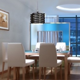 Lampada a sospensione moderna contemporanea mini dipinta, paralume nero in metallo, 24 cm