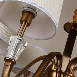 Lampadario rustico Lodge vintage in metallo elettroplaccato con cristalli, mini