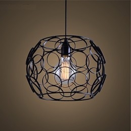 Lampada a sospensione in ferro battuto nordica creativa a testa singola