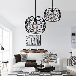 Lampada a sospensione in ferro battuto nordica creativa a testa singola