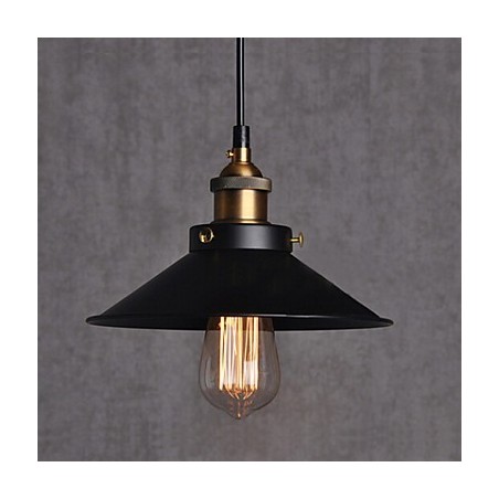 Lampada a sospensione retrò europea in metallo nero e ottone antico