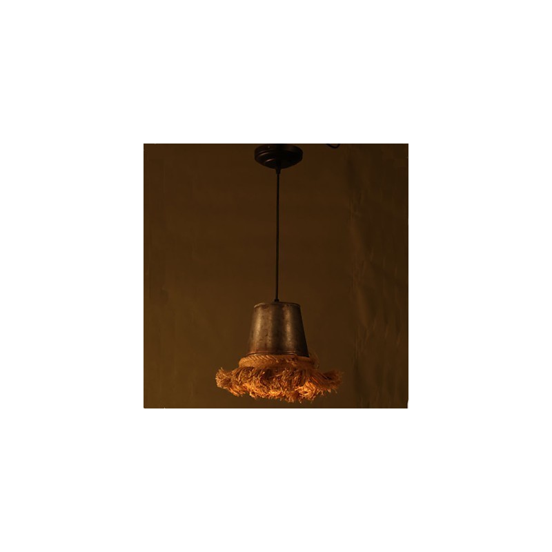 Lampada a sospensione mini in metallo marrone con corda regolabile, 2 lampadine E26/E27